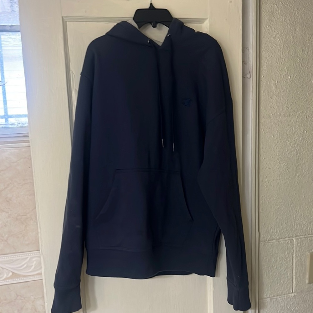 Unisex Navy Blue Champion Hoodie Sz M